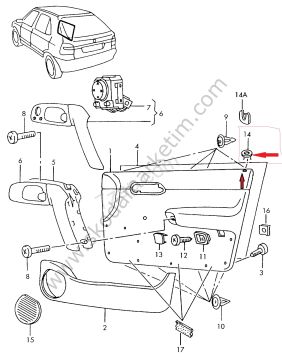 Kapı İç Kilit Buton Yuvası  Yeni yüz Felicia --ADET FİYATIDIR ORJ---D-72-6U0867109A