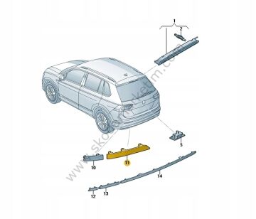 Arka Tampon Reflektörü Sol Tiguan 16> | 5NA945105A — Volkswagen