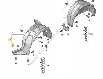 Çamurluk Davlumbazı Sol Ön A3 13>17 | 8V5821171— AUDI