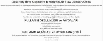 LIQUI MOLY Hava Akışmetre Temizleyici 200 ml (4066)