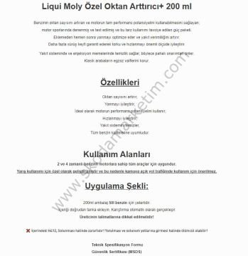 LIQUI MOLY OCTANE BOOSTER + BENZİN OKTAN ARTTIRICI 200 ML 21280