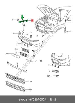 FABİA-ÖN TAMPON BAGLANTI BRAKETİ  SAG  2000-2004--UK-80-6Y0807050A