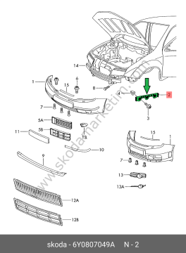 FABİA-ÖN TAMPON BAGLANTI BRAKETİ  SOL  2000-2004--6Y0807049A