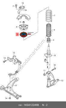 FAG 805968 | AMORTISOR RULMANI ON POLO FABIA GOLF V A3 CADDY III OCTAVIA LEON TOURAN TIGUAN ALTEA LEON TOLEDO--1K0412249B