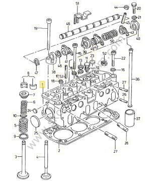 OZGAYD CH20-001 SKODA FAVORIT, FELICIA SİLİNDİR KAPAĞI (KOMPLE DOLU) 8MM--047103063H