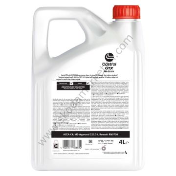 Castrol GTX 5W-30 4 Litre Motor Yağı C4 – Temiz Motor Performansı