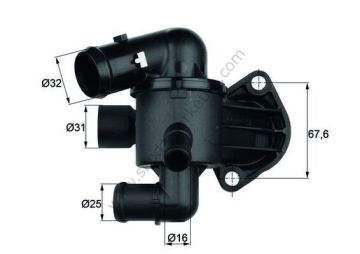Termostat (87 ºC) Volkswagen Passat 20 TDI, A3, Skoda Octavia, Superb | MAHLE TI 33 87