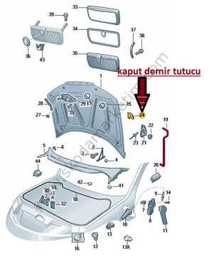 KAPUT DEMİR KLİPSİ FABİA ROOMSTER-6Y0823397A