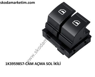 CAM AÇMA KALDIRMA İKİLİ DÜĞME SOL TARAF -AMOROK-CADDY-GOLF-IBIZA-LEON -PASSAT-POLO-TOUAREG-1K3959857