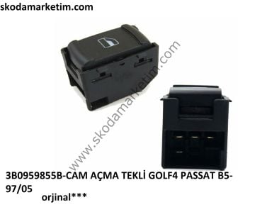 TEKLİ CAM AÇMA DÜĞMESİ SAĞ ORJINAL GOLF-BORA-PASSAT B5---3B0959855B-
