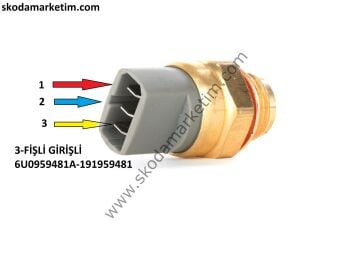 FAN MÜŞÜR -GİRİŞ -3 -FİŞLİ-ÇİFT DEVRELİ--84/91-DERECE-191959481C -6U0959481A -251959481