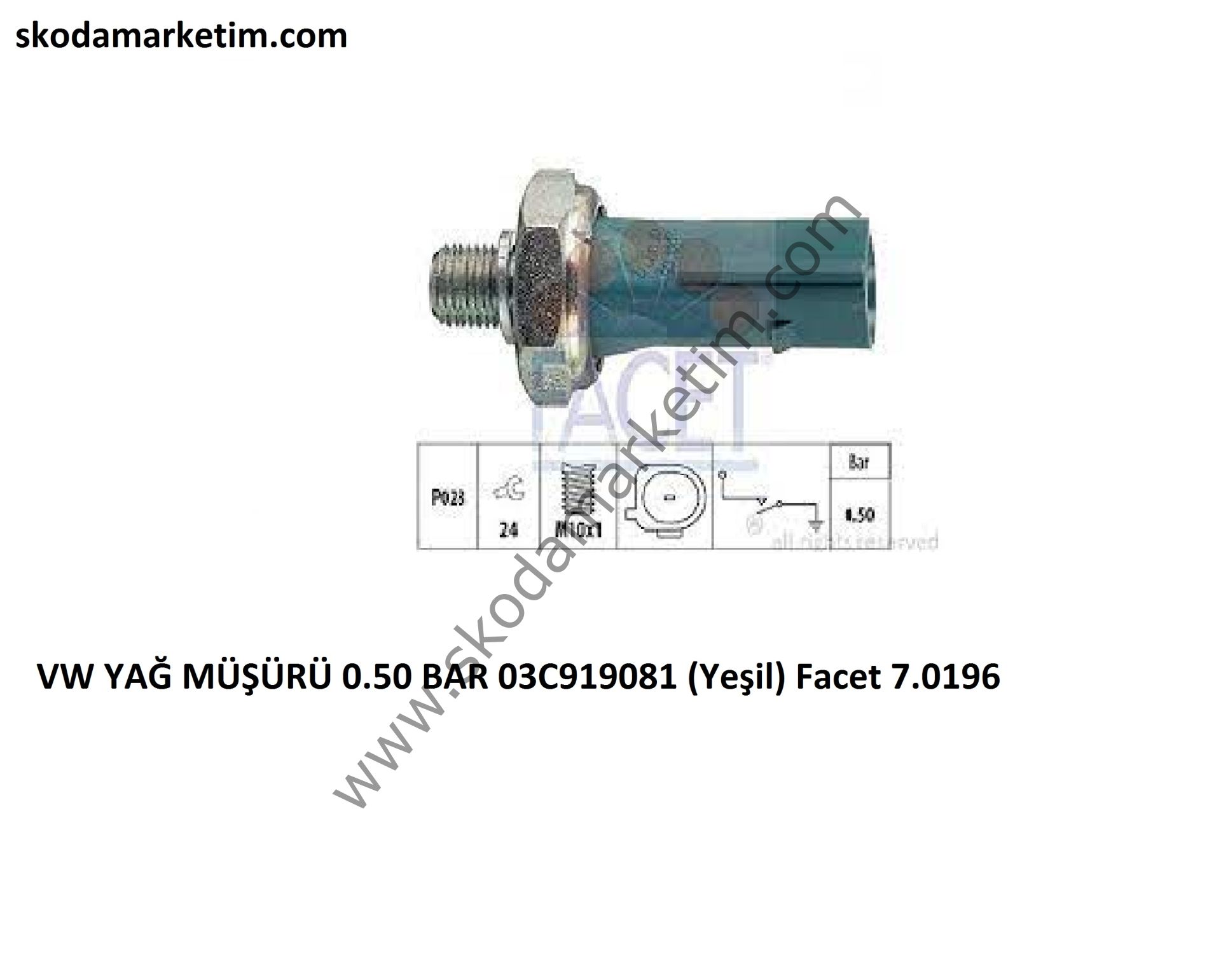 Yağ Basınç Müşürü 1.2 TSİ Motor 03C919081 Golf 6-Golf 7-Jetta