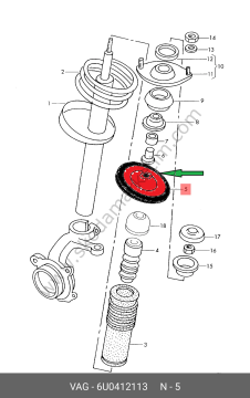 Helezon Çanağı Ön Üst Büyük favorit Felicia 94>01 / Felicia Pick-up 95>02 | 6U0412113