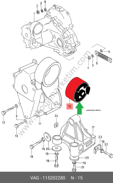 Şanzuman Takozu Favorit 89>94 / Favorit Forman 88>95 | 115202280 — SKODA